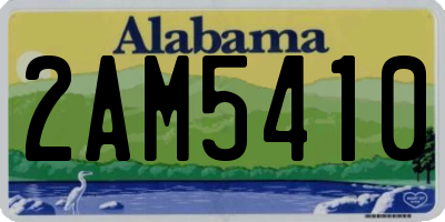 AL license plate 2AM5410