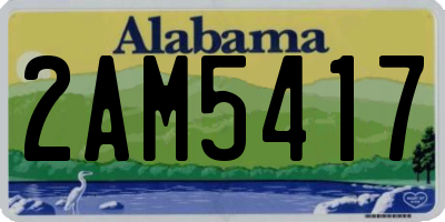 AL license plate 2AM5417