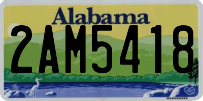 AL license plate 2AM5418