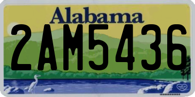 AL license plate 2AM5436
