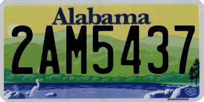 AL license plate 2AM5437
