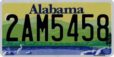 AL license plate 2AM5458