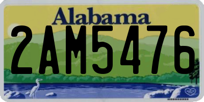 AL license plate 2AM5476
