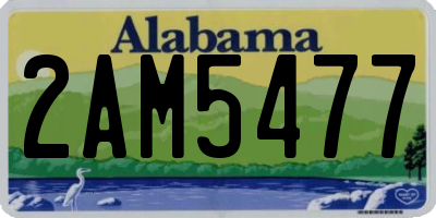 AL license plate 2AM5477