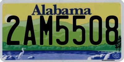 AL license plate 2AM5508