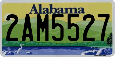 AL license plate 2AM5527