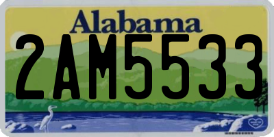 AL license plate 2AM5533