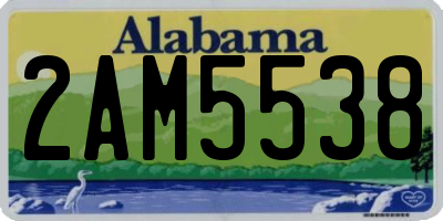 AL license plate 2AM5538