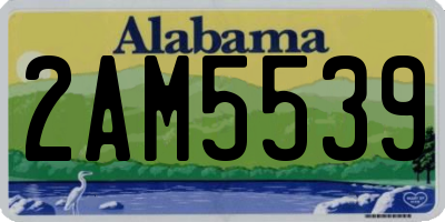 AL license plate 2AM5539