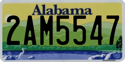AL license plate 2AM5547