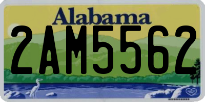 AL license plate 2AM5562