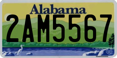AL license plate 2AM5567