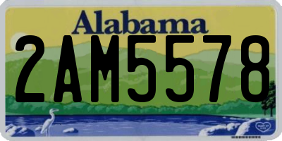 AL license plate 2AM5578
