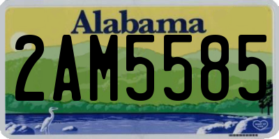 AL license plate 2AM5585