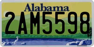 AL license plate 2AM5598