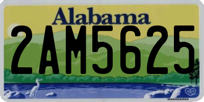 AL license plate 2AM5625