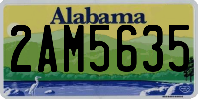 AL license plate 2AM5635
