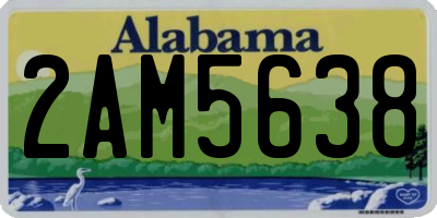 AL license plate 2AM5638