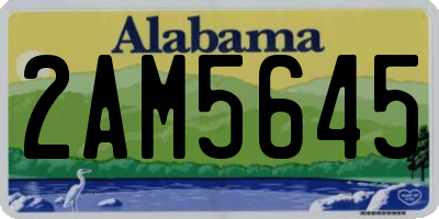 AL license plate 2AM5645