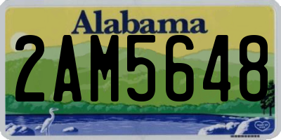 AL license plate 2AM5648