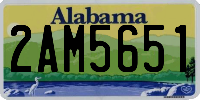 AL license plate 2AM5651