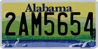 AL license plate 2AM5654