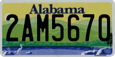 AL license plate 2AM5670