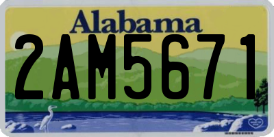 AL license plate 2AM5671