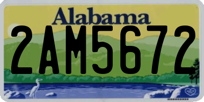 AL license plate 2AM5672