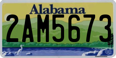 AL license plate 2AM5673