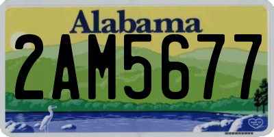 AL license plate 2AM5677