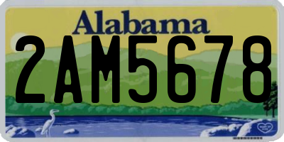 AL license plate 2AM5678