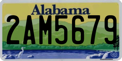 AL license plate 2AM5679