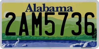 AL license plate 2AM5736
