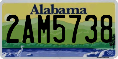 AL license plate 2AM5738
