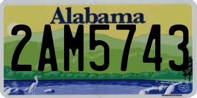 AL license plate 2AM5743