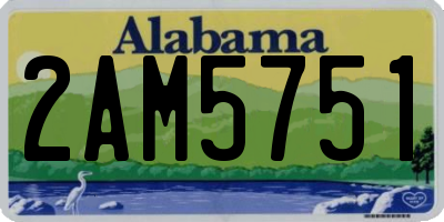 AL license plate 2AM5751