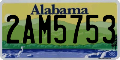 AL license plate 2AM5753