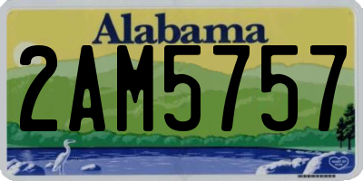AL license plate 2AM5757