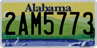 AL license plate 2AM5773