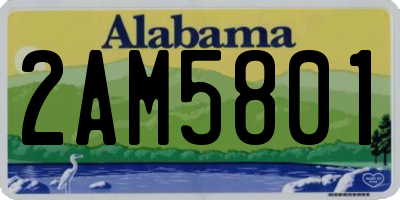 AL license plate 2AM5801