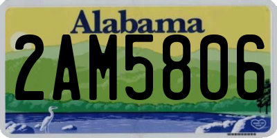 AL license plate 2AM5806
