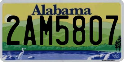 AL license plate 2AM5807
