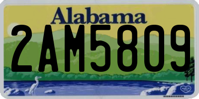 AL license plate 2AM5809