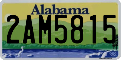 AL license plate 2AM5815