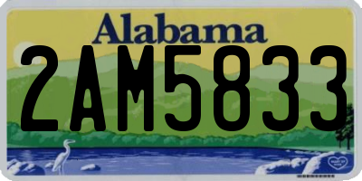 AL license plate 2AM5833