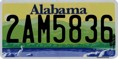 AL license plate 2AM5836