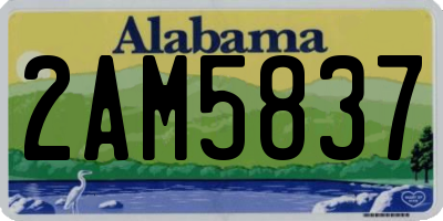 AL license plate 2AM5837