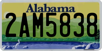AL license plate 2AM5838