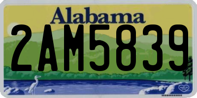 AL license plate 2AM5839
